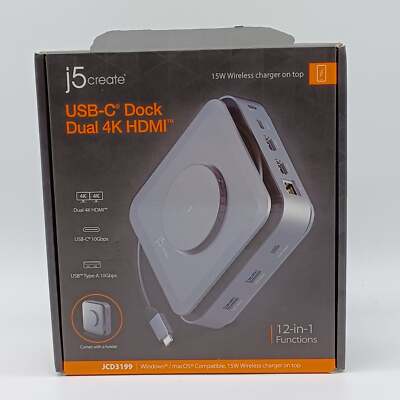 New J5Create USB-C Dock Dual 4K HDMI Dock JCD3199