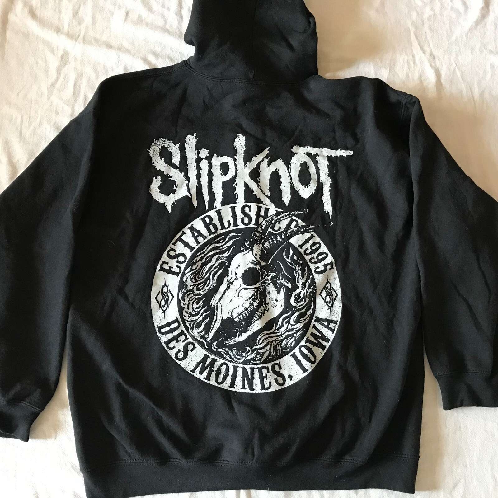 SLIPKNOT DES MOINES IOWA EST 95 ZIPPED HOODIE SWEATSHIRT DBL PRINT BLACK XL  US | eBay