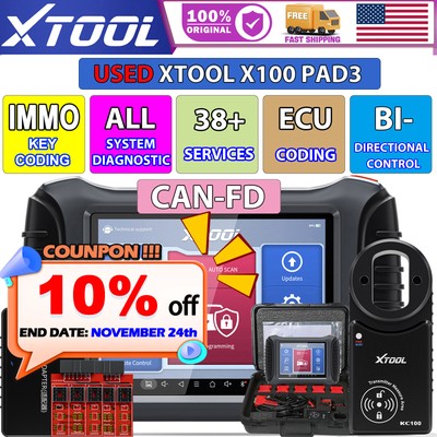 XTOOL Used X100PAD3 Auto Full System Bidirectional Car Diagnostic Key Coding