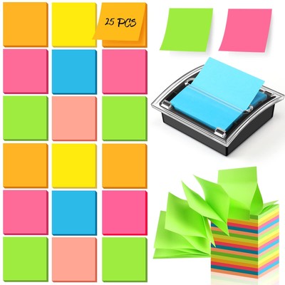 24 Pack Pop up Sticky Note with Pop up Notes Dispenser Post Note Holder Black...