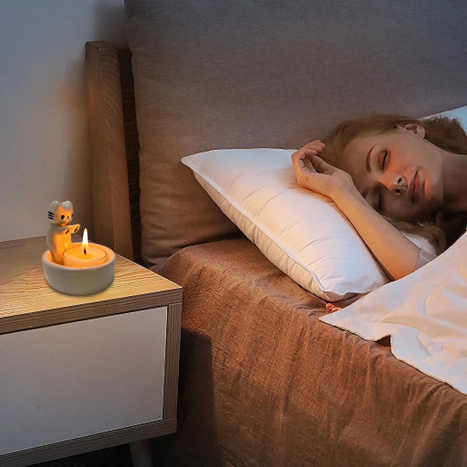 Kitten Candle Holder Warming Its Paws Cute Scented Light Holder Cute Grilled Cat