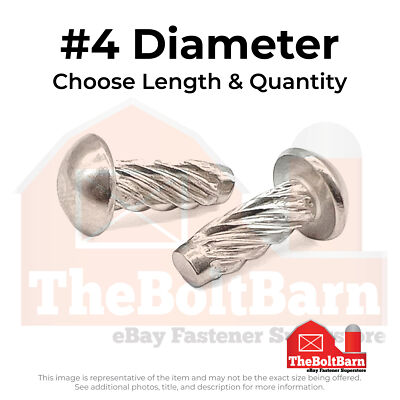 #4 304 Stainless Steel Round Head Type U Drive Screws (Choose Length & Qty)