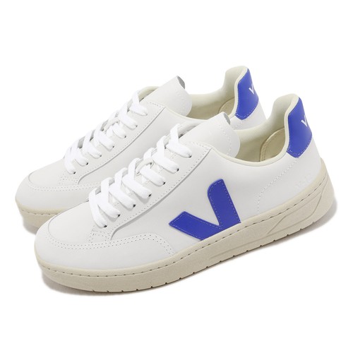 

Veja V-12 Leather Extra White Paros Blue Women Casual Lifestyle Shoes XD0203104A, Белый, V-12 Leather