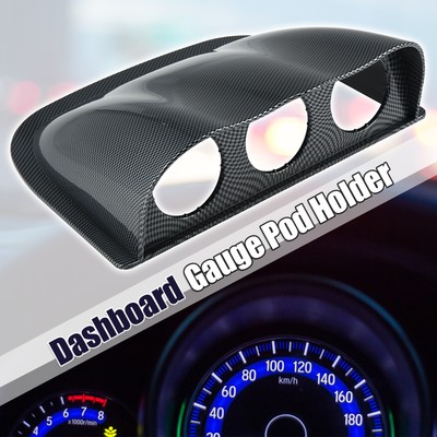 52mm Triple Car Dashboard Gauge Holder Meter Mount Bracket Carbon Fiber Pattern