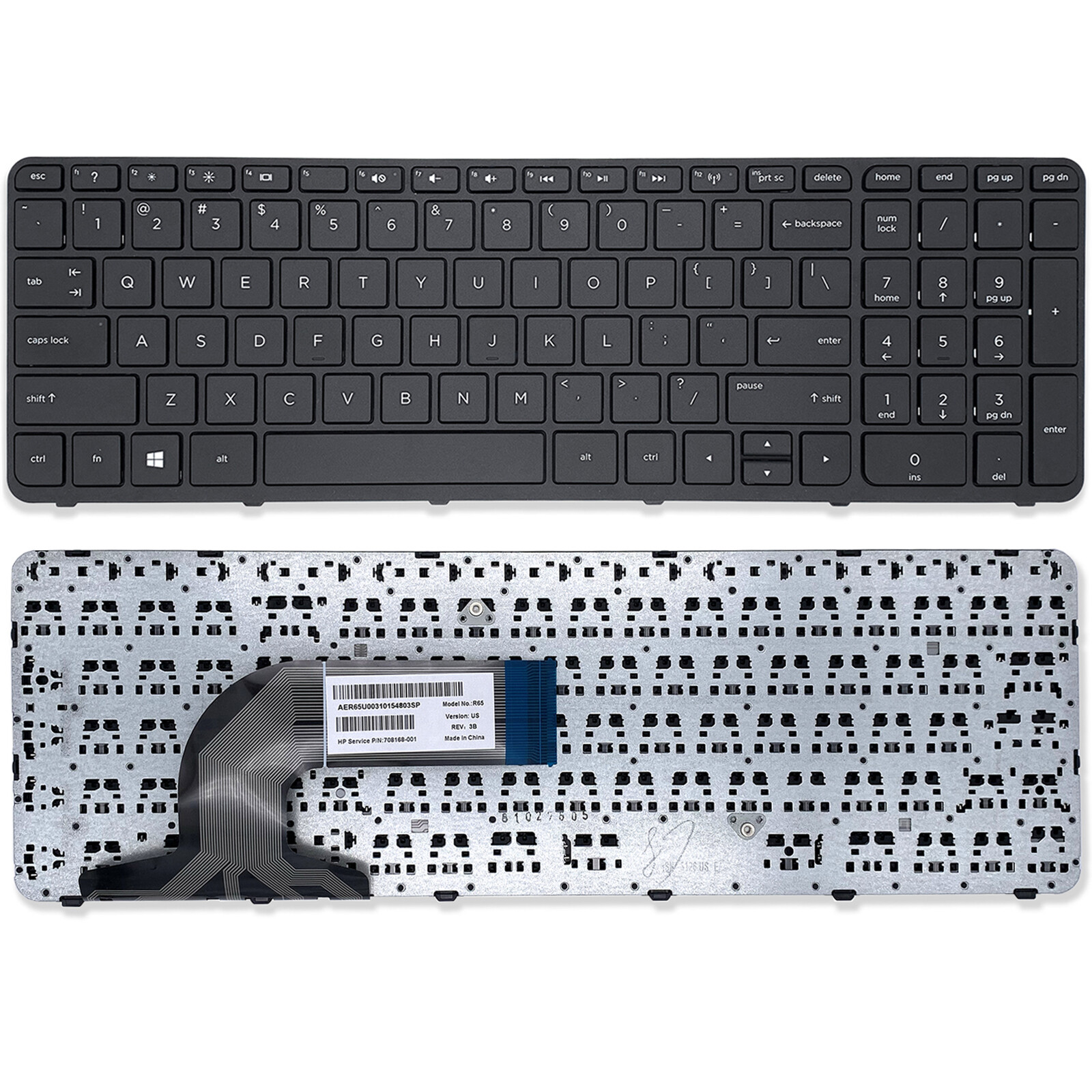 Keyboard for HP 15-f211wm 15-f272wm 15-f278nr 15-f233nr 15-f224wm US With Frame