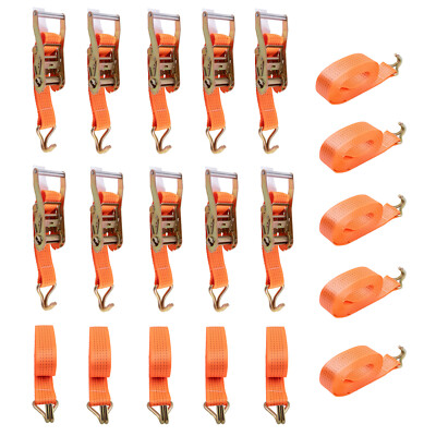 10pc Spanngurt Zurrgurt Ratschenzurrgurt mit Ratsche & Haken 6 Meter 5T=5000kg