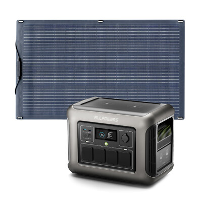 ALLPOWERS Portable Power Station 1800W Solar Generator 100W Flexible Solar Panel