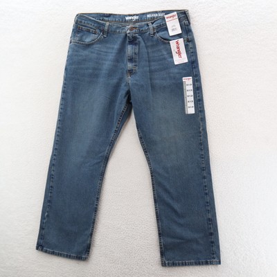 Wrangler Jeans Men's 38x30 Blue Relaxed Boot Cut Stretch American Workwear Denim
