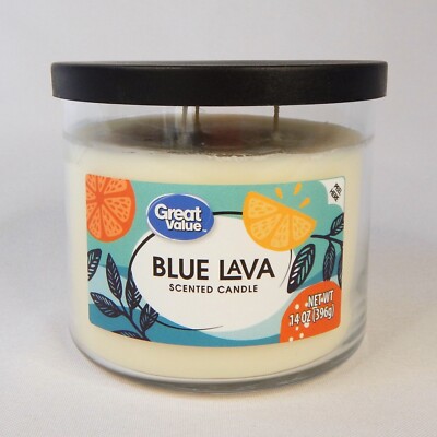 Great Value Blue Lava Scented 14oz Candle 3-Wick Capri Blue Dupe TikTok Viral