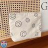 Cosmetic Bags for Women - Corduroy Cosmetic Bag Aesthetic Women Handbags Purses Smile Dots Makeup Organizer Storage Makeup Bag Girls Case Bags (A-Beige)