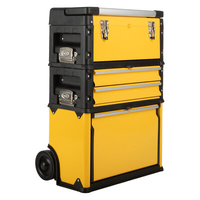 Rolling Tool Box with Wheels Stackable Organizer Portable Toolbox Tool Chest