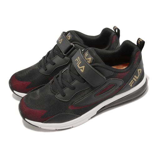 

Fila J404X Детская женская спортивная повседневная обувь с черным, красным, золотым и белым ремешком для бега, Черный, J404x