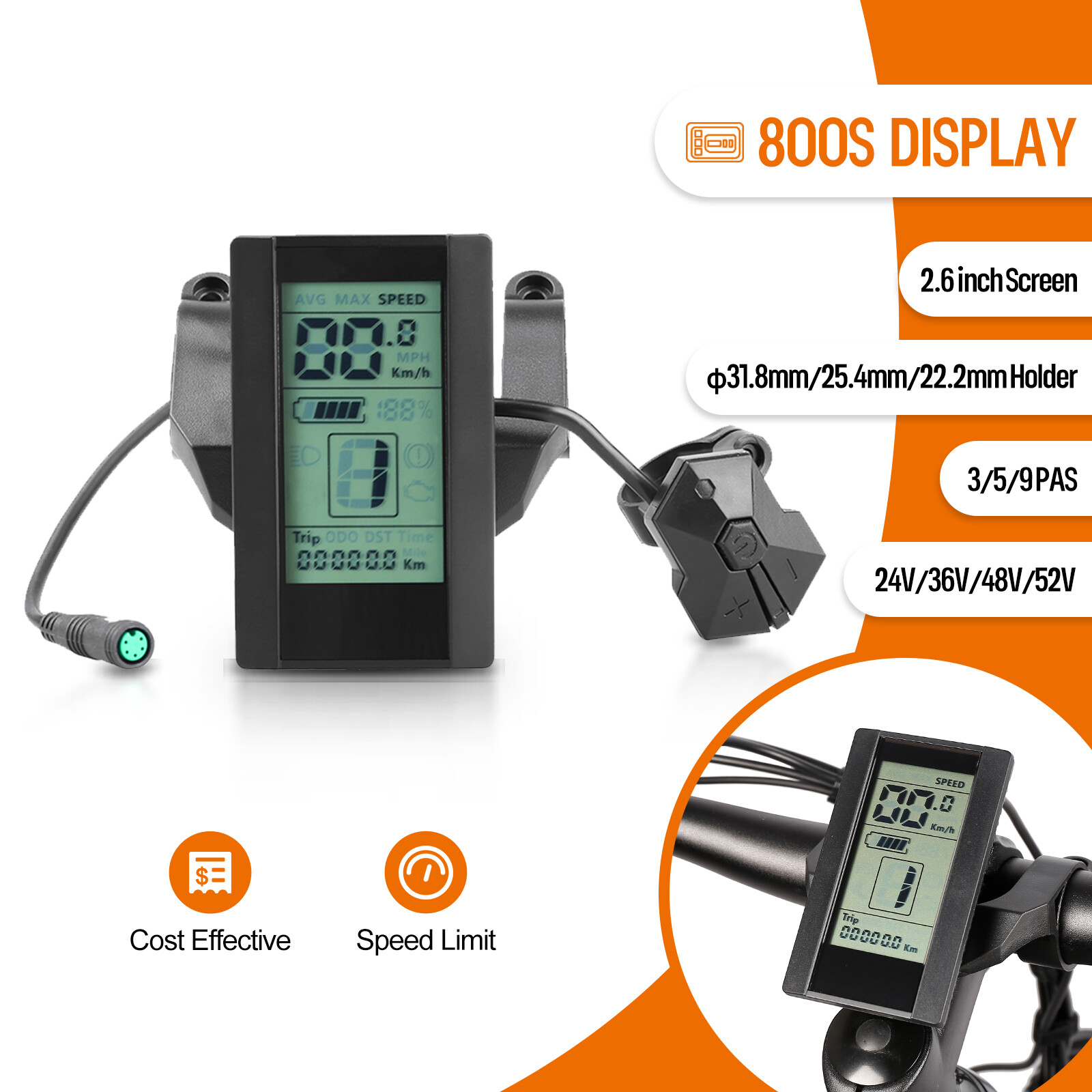 Intelligent Lcd 800s Display Speedometer For 8fun Motor