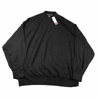 Axis Sweater Mens 5XB Black Mock Neck Long Sleeves Pullover Lightweight NWT