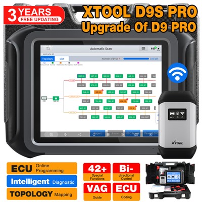 XTOOL D9S PRO Auto Intelligent Car Diagnostic Scanner E^C/U Programming Topology
