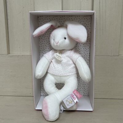 DouDou Et Compagnie Plush BUNNY RABBIT Security Lovey Baby Toy PINK DOT Shirt