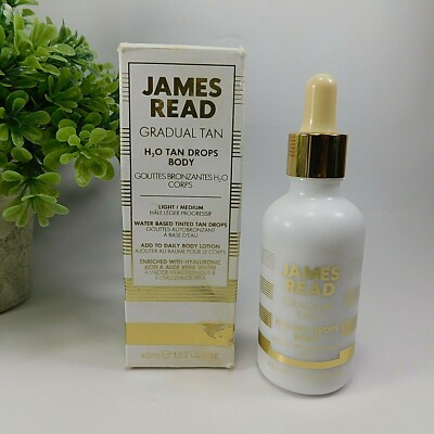 James Read Gradual Tan H20 Tan Drops Body Light Medium 1.52 oz New in Box