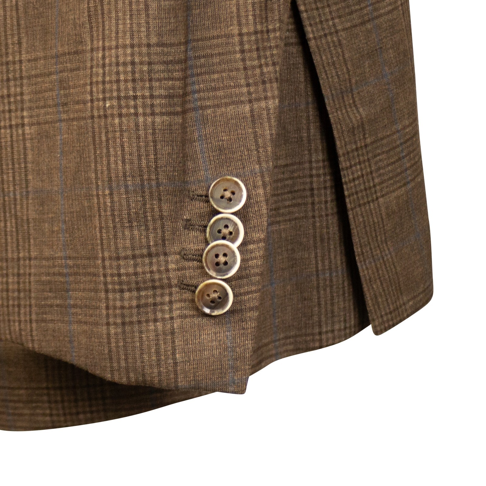 Pre-owned Caruso Brown Plaid Wool Blend Single Blazer Size 42/52 $1395