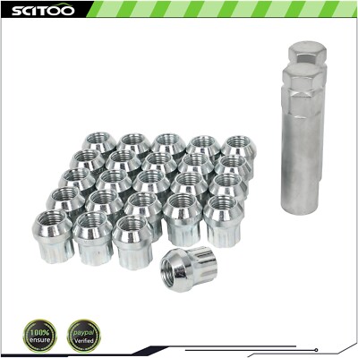 24 Pcs Open-End Acorn Bulge 14x1.5 Lug Nuts 21mm Hex Fits Ford F-150 Chevy GMC