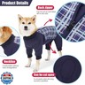 Pinellia Dog Recovery Suit, Abdominal Wound After Surgery Wear, Anti Licking Bodysuit with Zipper, E-Collar and Cone Alternatives, Plaid Dog Spay Surgical Shirt Prevent Shedding(2XL, Blue)