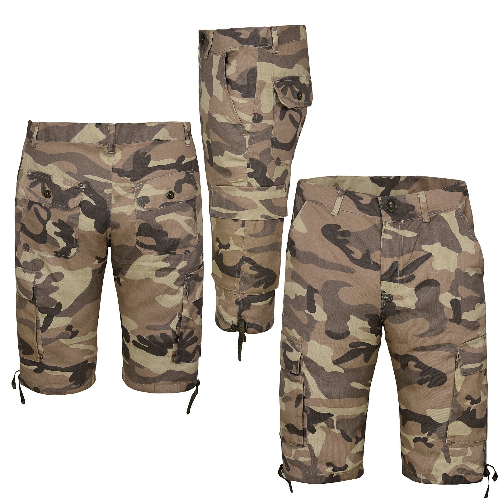 Men's Army Combat Shorts Camouflage Cargo Casual Camo Work