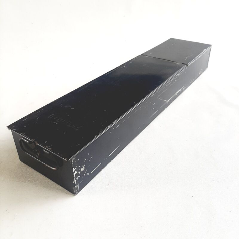 Safe Deposit Box Metal Drawer. Safety Bank Tray Case Vintage Black Mosler 21x5