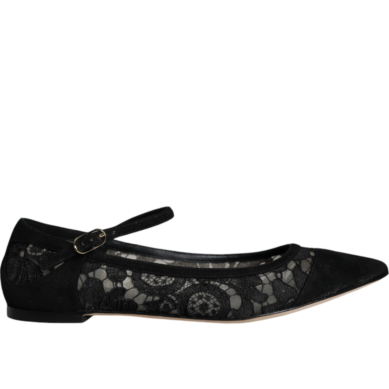 Туфли DOLCE & GABBANA Черные Taormina на плоской подошве с кружевом Bellucci EU36 / US5,5, 680 долларов США