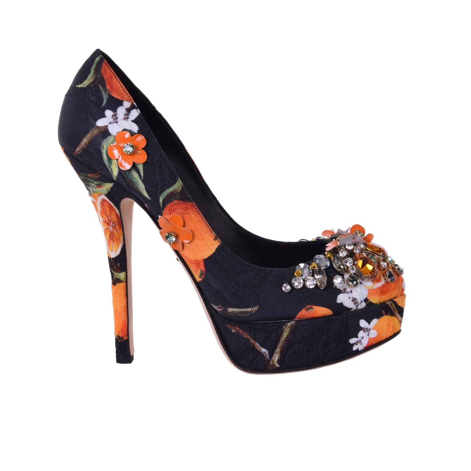 

Dolce - Gabbana Туфли на платформе из парчи Coco с кристаллами Черный Оранжевый 06707