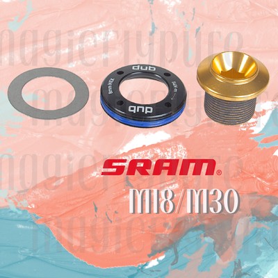 SRAM TRUVATIV DUB M18 CRANK BOLT M30 SELF EXTRACTING CAP GOLD NEW