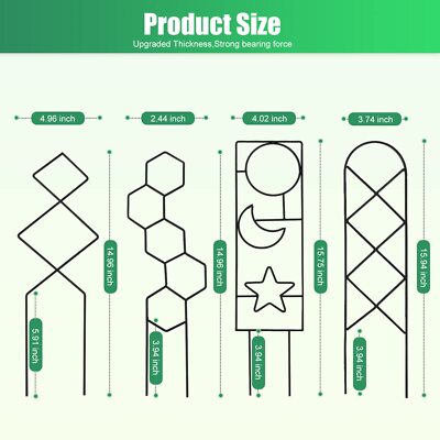 Plant Trellis for Climbing Plants Indoor 15.94Inch Small Garden Metal Houseplant