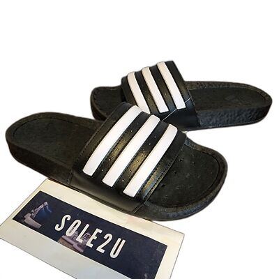 Adidas Adilette Boost Slides Men's 8 Women's 9 FY8154 Black Swim NWOB