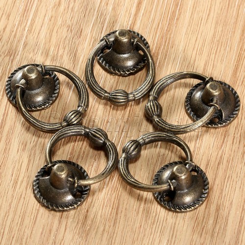 1 5pcs Vintage Dresser Cupboard Cabinet Knobs Ring Drawer Pull