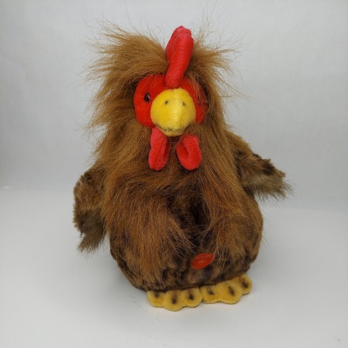 VTG A&A Leopard Pattern Farm Chicken Rooster Plush Stuffed Animal 13