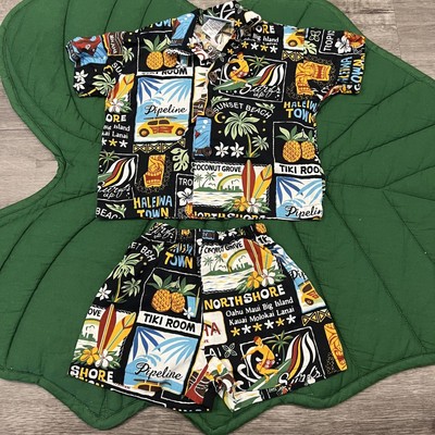 RJC Hawaii 12M Set Hawaii Landmark Button Shirt Shorts Outfit
