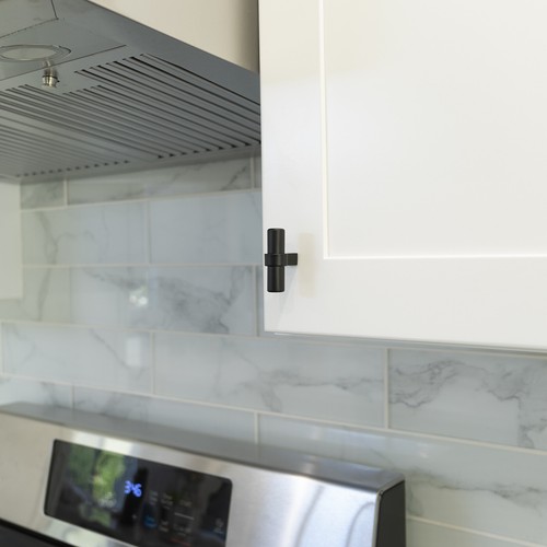 Black Modern Cabinet Handles T Bar Pulls Kitchen Drawer Hardware Stainless Steel