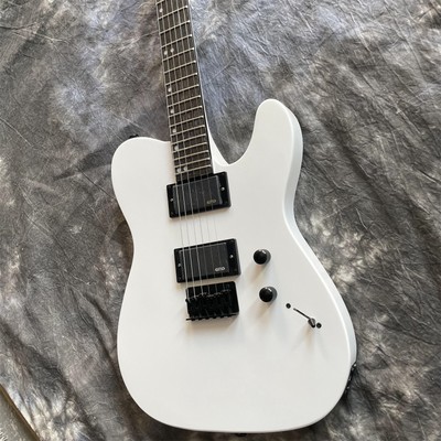 TL Electric Guitar Solid Body Basswood Body 6 String White Maple Neck Black Part