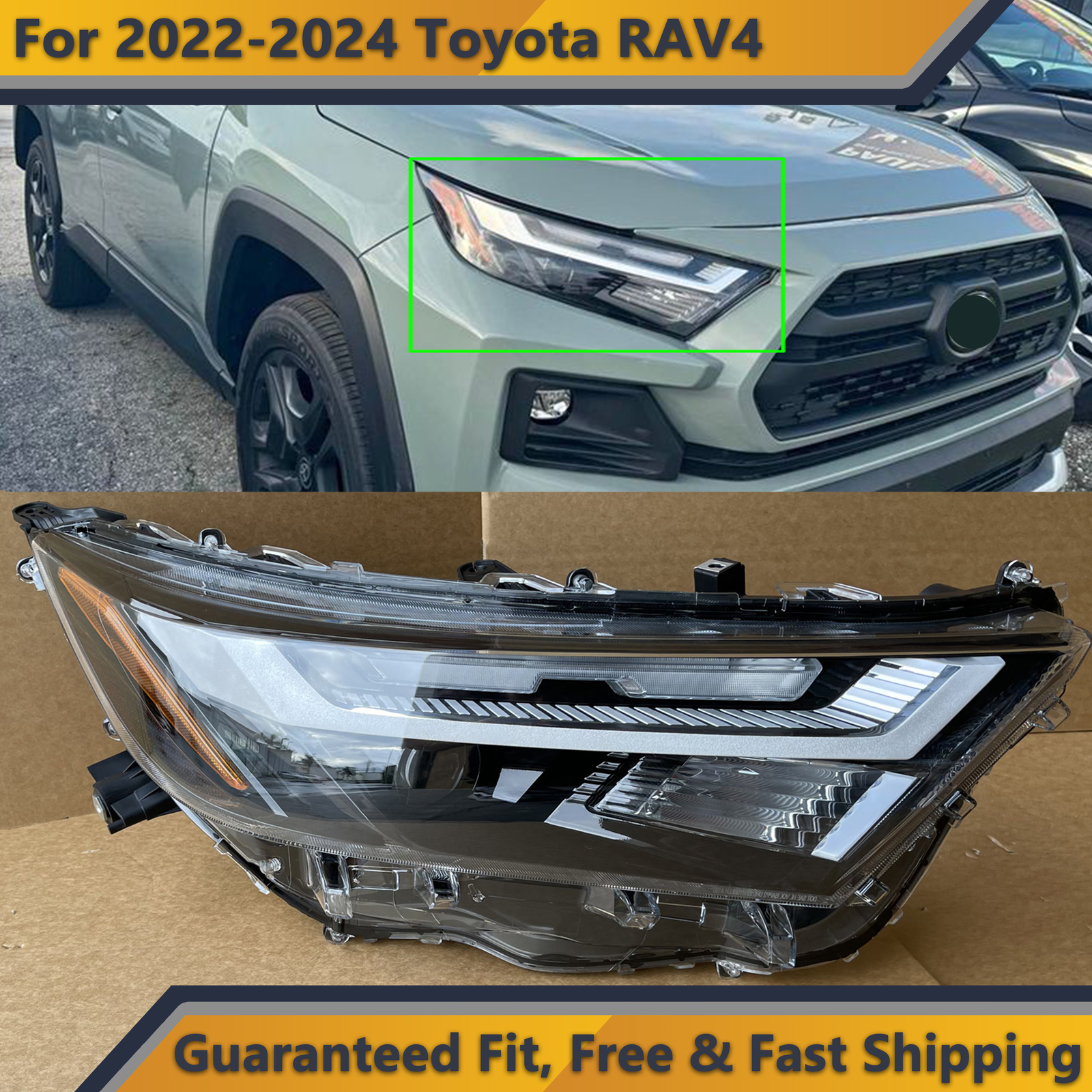 For 2022 2023 2024 Toyota RAV4 Assembly LED Right Passenger Headlight
