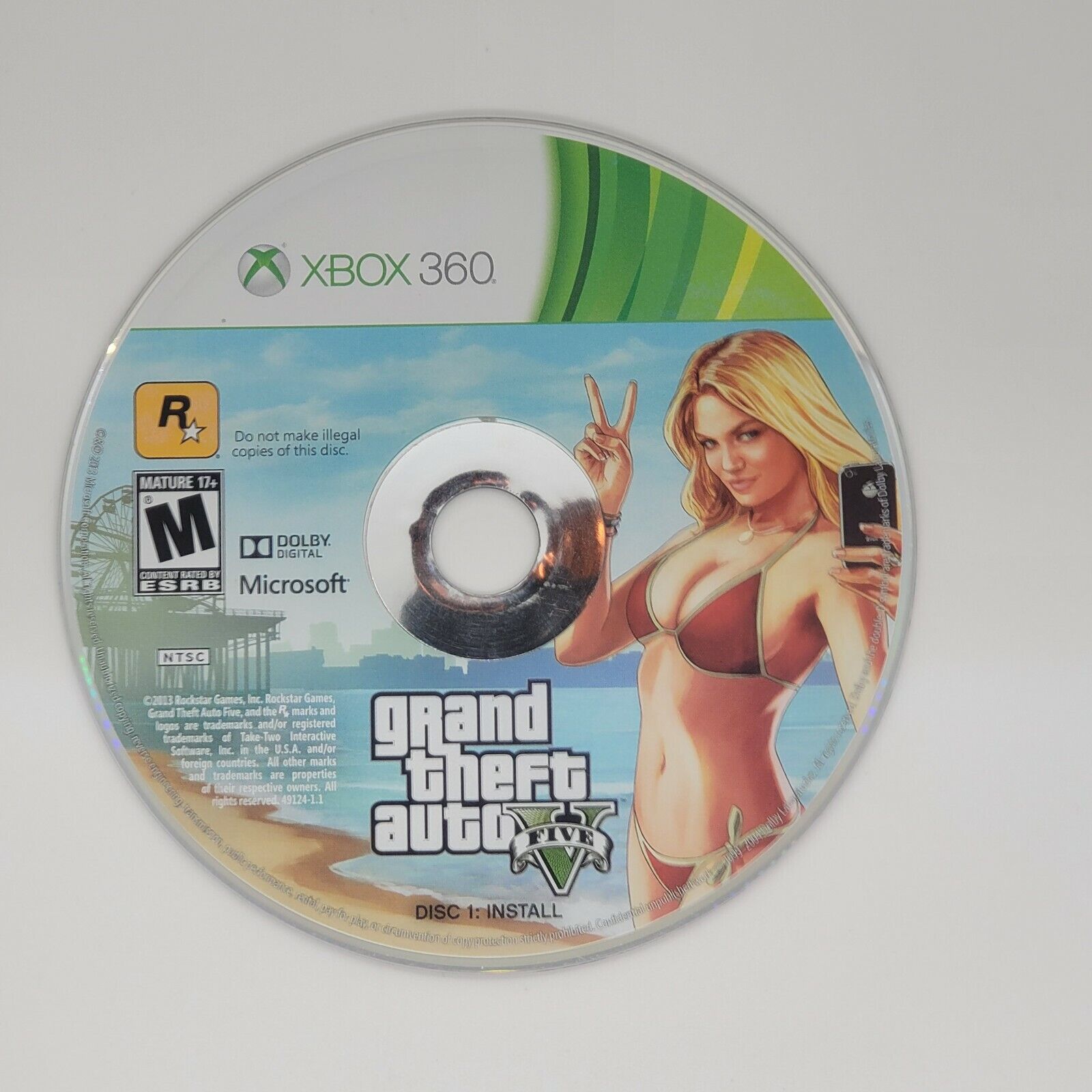 Grand Theft Auto V Microsoft Xbox 360 DISC 1 ONLY Install Grand Theft Auto V Microsoft Xbox 360 DISC 1 ONLY Install