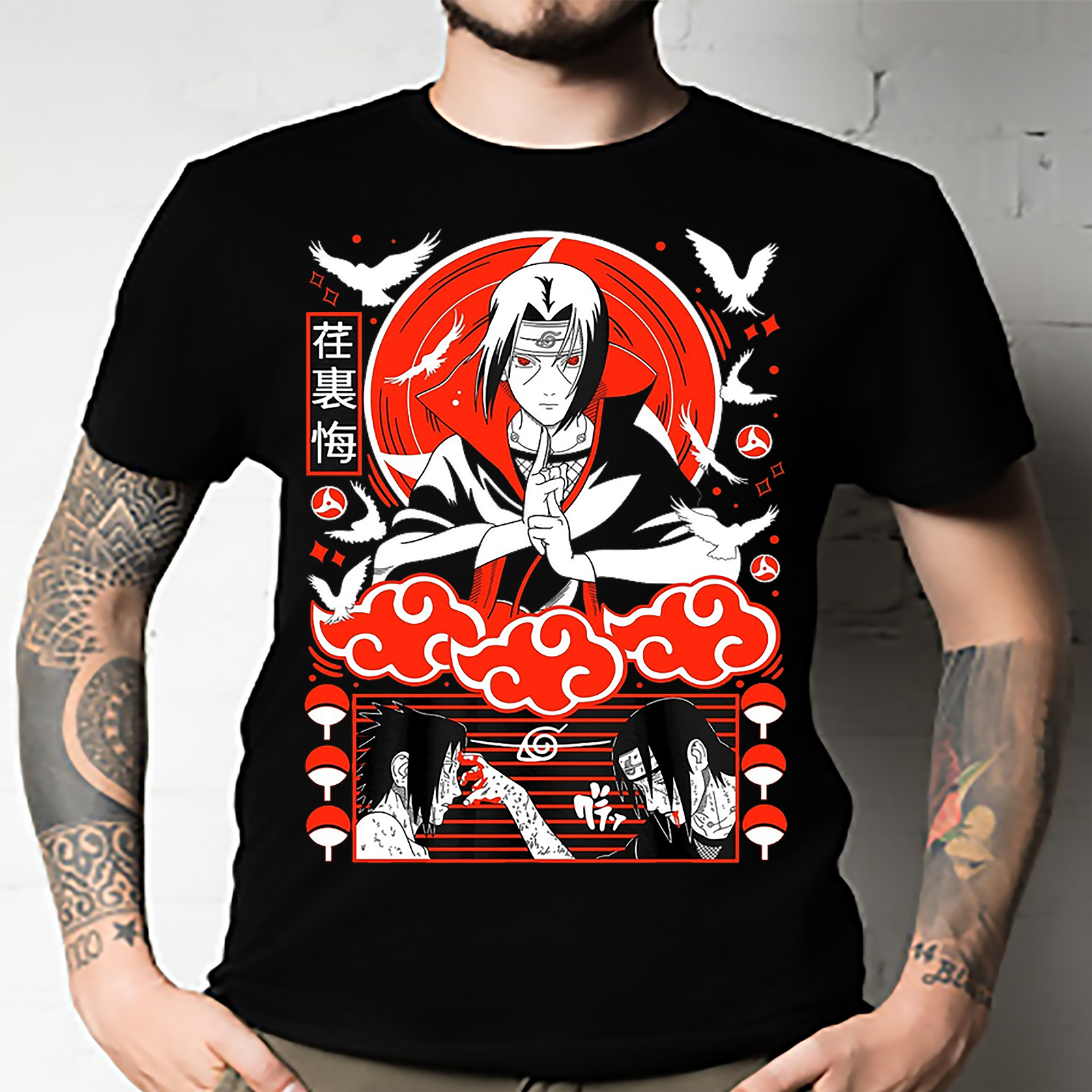 Itachi Uchiha T-Shirt Naruto Shippuden Japanese Anime Manga Itachi Uchiha T-Shirt Naruto Shippuden Japanese Anime Manga