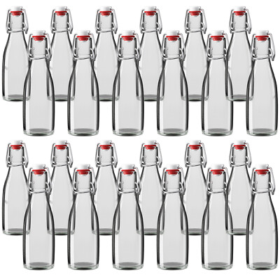 Wellgro 200ml Glasflasche mit Bügelverschluss Porzellanverschluss Bügelflasche