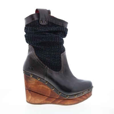 Bed Stu Bruges II F328022 Женские черные кожаные повседневные модельные ботинки без шнуровки