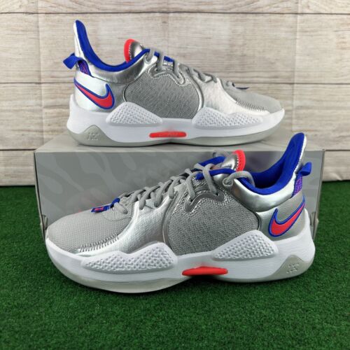 🏀Nike PG 5 'Clippers' Metallic Silver Basketball (CW3143