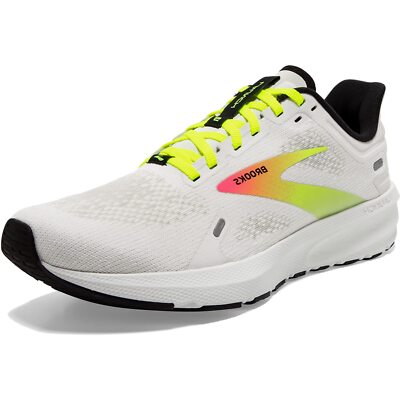 

Кроссовки Brooks Mens Launch 9, белый/розовый/Nightlife, White/pink/nightlife