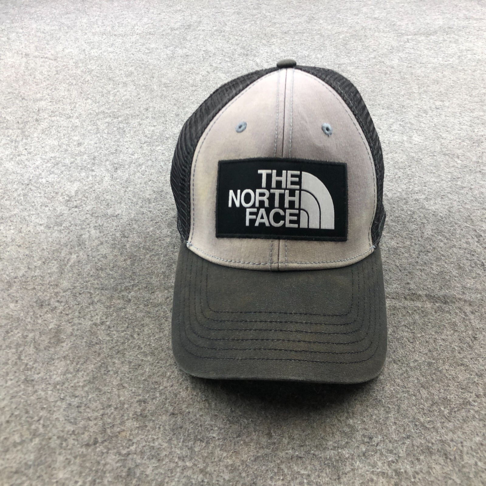The North Face Hat Cap Gray Black Logo Patch Spell Out Half