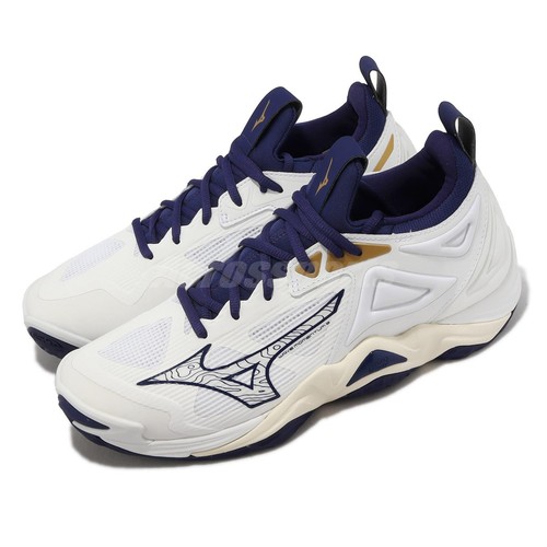 

Mizuno Wave Momentum 3 Белый Темно-синий Черный Мужская волейбольная спортивная обувь V1GA2312-43, Wave Momentum 3