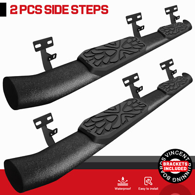 FOR 09-18 Dodge Ram 1500 Quad Cab Side Step Curved Running Board Nerf Bar BLK