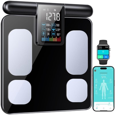 KUAIVO 8 Electrode Smart Body Fat Scale with BMI, Body Fat, Muscle Mass, 28 B...
