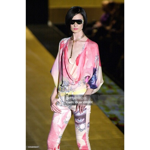 Roberto Cavalli SS パンツ ベージュ系 Made In Italy ROBERTO CAVALLI Spring Summer 2001 Print Denim Pants | eBay