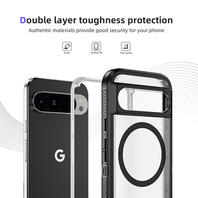 Mag safe Shockproof Case For Google Pixel 9 Pro XL 9 8 Pro 8A Stand Rugged Cover
