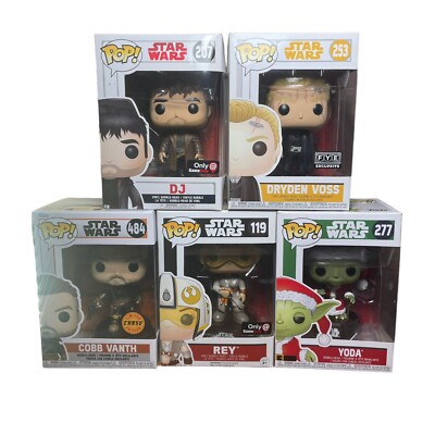 Funko Pop! Star Wars  LOTS OF 5 YODA/REY/VANTH/DJ/DRYDEN VOSS